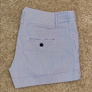 Express White/Blue Pinstripe Shorts